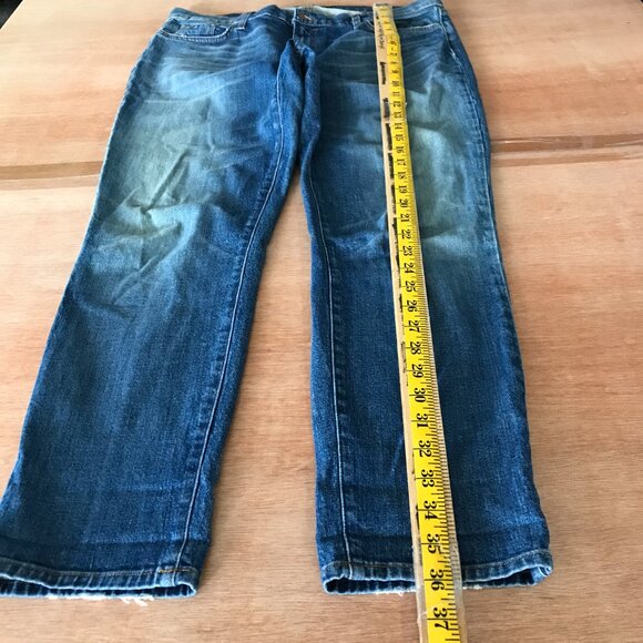 J Brand Cropped Ellis Jeans Women 30 Blue Mid Rise Medium Wash Stretch Preppy - Picture 2 of 13